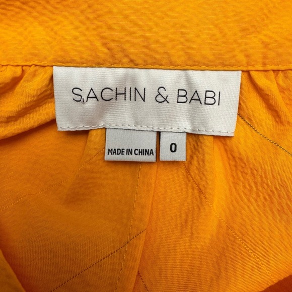 Sachin & Babi Skirt 0 XS Midi Button Front Golden Yellow High Waisted Pinstriped - Picture 7 of 9